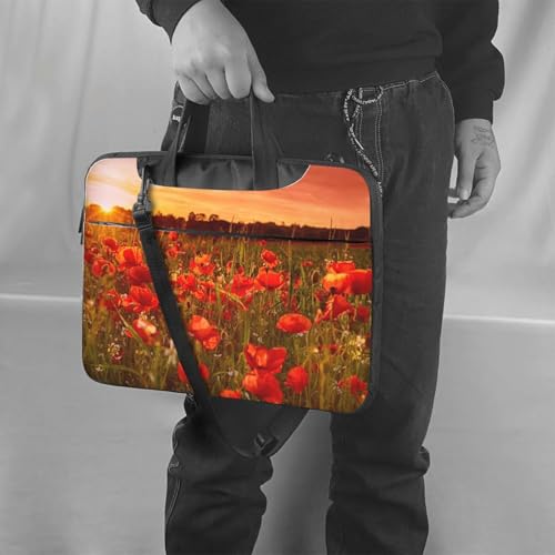 Sacoche ordinateur 13 pouces de qualité à fleurs rouges