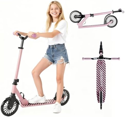Scooter for Kids, Lightweight Foldable Kick Scooter, 4-Level Adju...