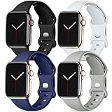 Dirrelo Band Compatibile con Apple Watch Band 38 mm 40 mm, [4 pezzi] Cinturino in silicone morbido per iWatch Series 3 5 6 4 2 1 SE Donna Uomo, S/M Nero, Bianco, Blu Scuro Grigio