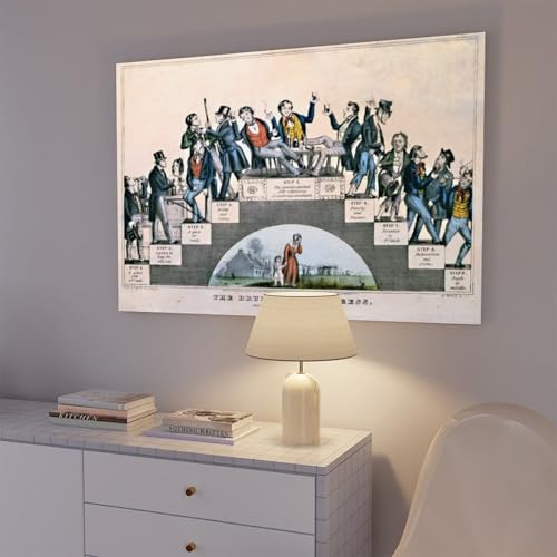 Toile WCYB Poster Drunkards Progress Nathaniel Currier cadre suspendu decoration murale premium - 7