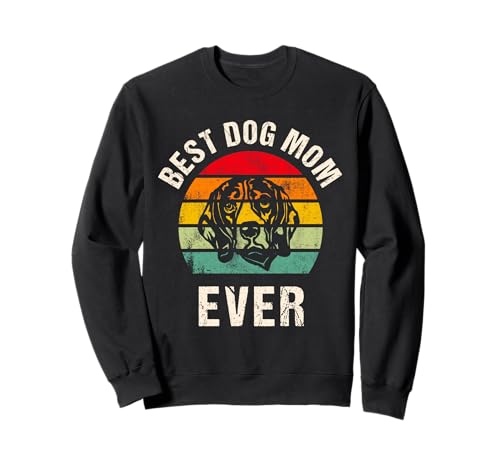 Retro Best Dog Mom Ever, Divertido Día de la Madre Perros Dueño Amante Sudadera
