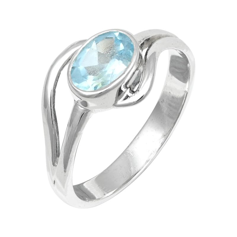 JEWELFORCE Gemstone Band Ring Men And Women Band Ring All Size Gift Item 925 Sterling Silver Ring Handmade Jewelry J-249