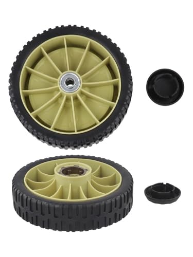 SPORTARC Ruedas para cortacésped, trinquetes de transmisión, juego delantero y trasero para Honda HRJ216 HRJ215 HRJ196, piezas de repuesto de goma con cubiertas de buje, paquete de 2