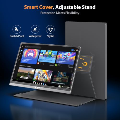 Image of KYY Portable Monitor 15.6 inch 1080P Computer Monitor Screen Extender w /Cover