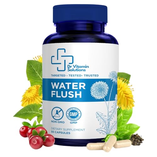 Diuretic Water Pills - Water Flush - Bloating Relief for Women & Men Swelling & Water Retention | Natural Green Tea Dandelion Leaf & Cranberry Detox Water Weight Support 50 Caps