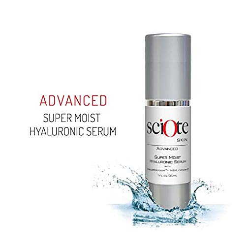 SCIOTE SKIN ADVANCED SUPER MOIST HYALURONIC SERUM- Award Winning Natural & Certified Botanical Hyaluronic face serum. Anti-Aging & Hydrating Serum for Women and Men. Non-greasy and instant hydration.