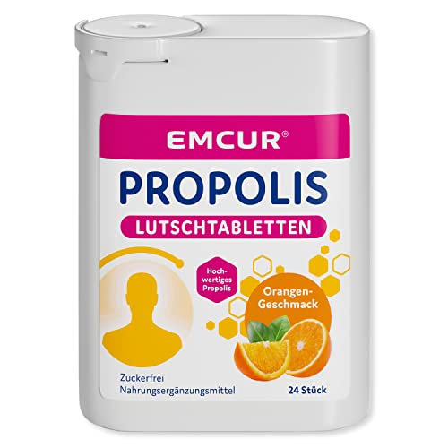 Emcur® Propolis Lutschtabletten | | gluten- und zuckerfrei | Orangenschmack | Immunsystem | für gesunde Darmflora | 24 Stück Cover