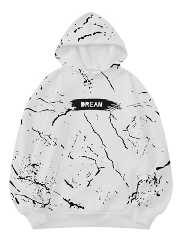 TAGDO Men's Letter Printed Hoodie (White) - Image 2