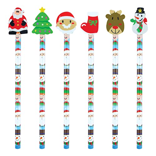Lápiz de Navidad con borrador - Pack de 24 (varios diseños y colores) Cover