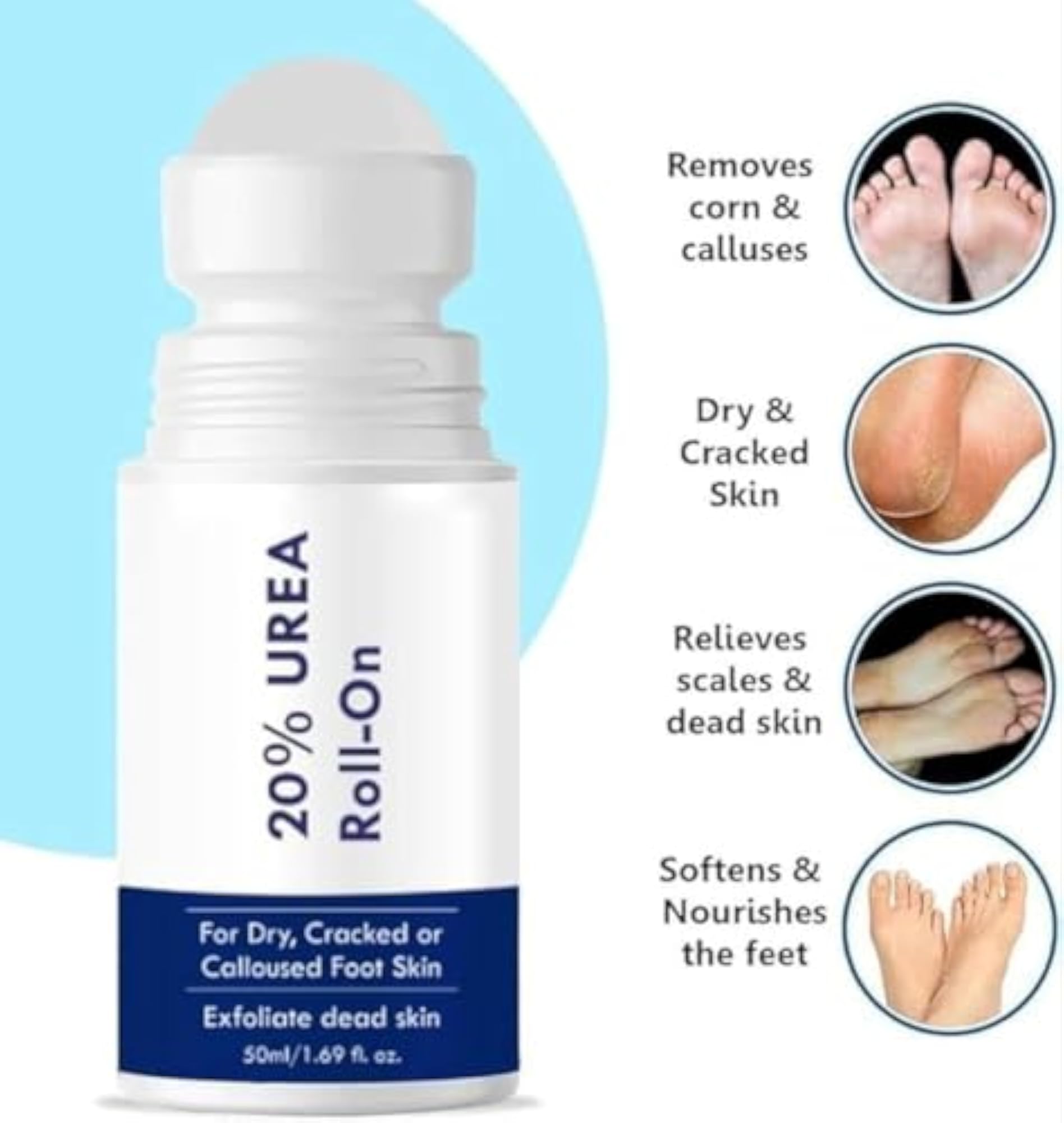 20% Urea Roll-On for Dry, Cracked Foot Skin