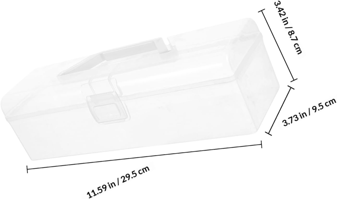 MAGICLULU Plastic Tool Box with Handle, Medium Thickened Storage Container for Tools and Sewing Organizer, Multi-purpose Plastic Tote for Craft Supplies and DIY Projects