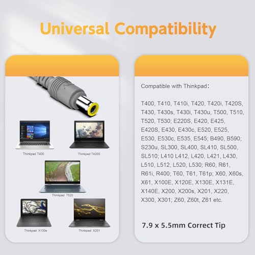 image for ROLADA Laptop Charger Compatible with Lenovo Thinkpad E430 E520 E530 E