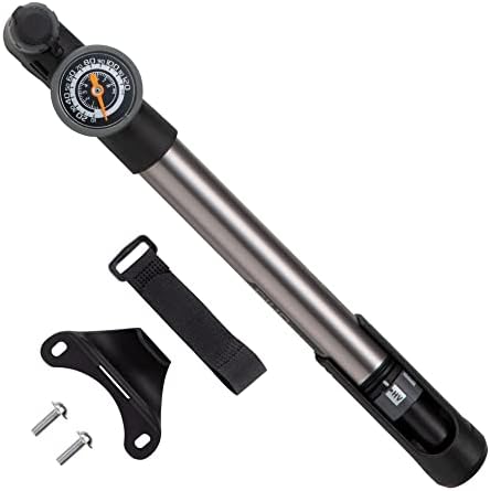GIYO Bike Pump with Gauge - 2 Stage HP HV 120 PSI Max | Presta & Schrader | Portable Bike Tire Pump for MTB & Road | Frame Mounted GP-993 Taiwan