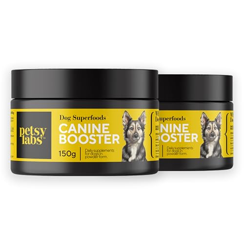 Petsy Labs Canine Booster mit Grünlippmuschel (2 x 150 g), Grünlippmuschelpulver, Nahrungsergänzungsmittel für Hunde, Stärkt das Immunsystem, Beweglichkeit der Gelenke