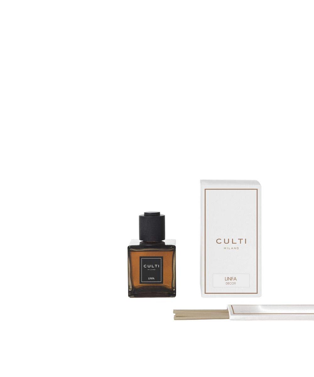 Culti Diffusore Bastoncini Decor da 1000 ml Milano | Fragranza LINFA, al Ribes Bianco e Legno di Cedro. - Durata 3 Mesi - Metratura da 10 a20 mq