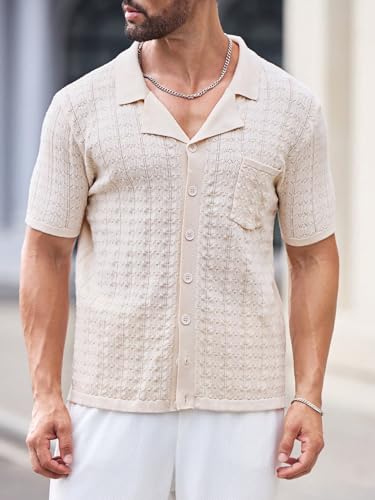 Men's Slim Fit Sweater Knit Casual Short Sleeve Cardigan Suitable For Wear4