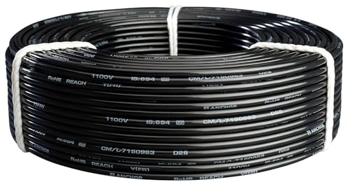 Image of Anchor by Panasonic Advance FR 90m 1 sq.mm Electric Wire, PVC Insulated Class 2 Conductor (100% Copper), Anti-Rodent & Flame Retardant Wire for Domestic & Industrial Use (27390BK)