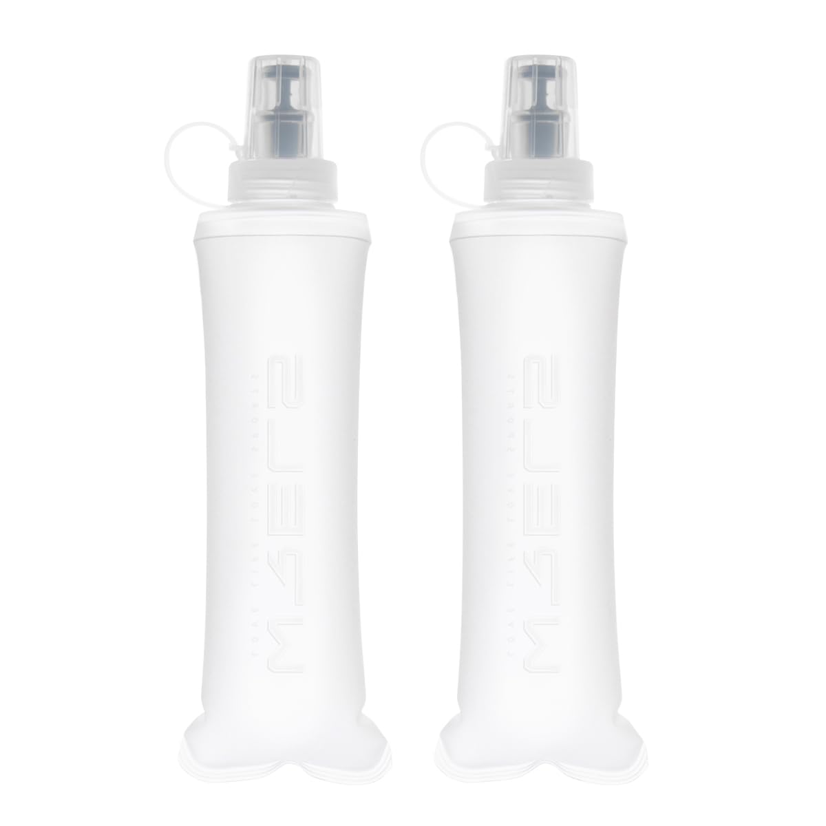 WRELS 2x 250ml Soft Flask Running Bottles BPA Free Collapsible Water Bottle for Running Vest Portable Folding Hydration flask for Traveling Hiking Marathon Cycling