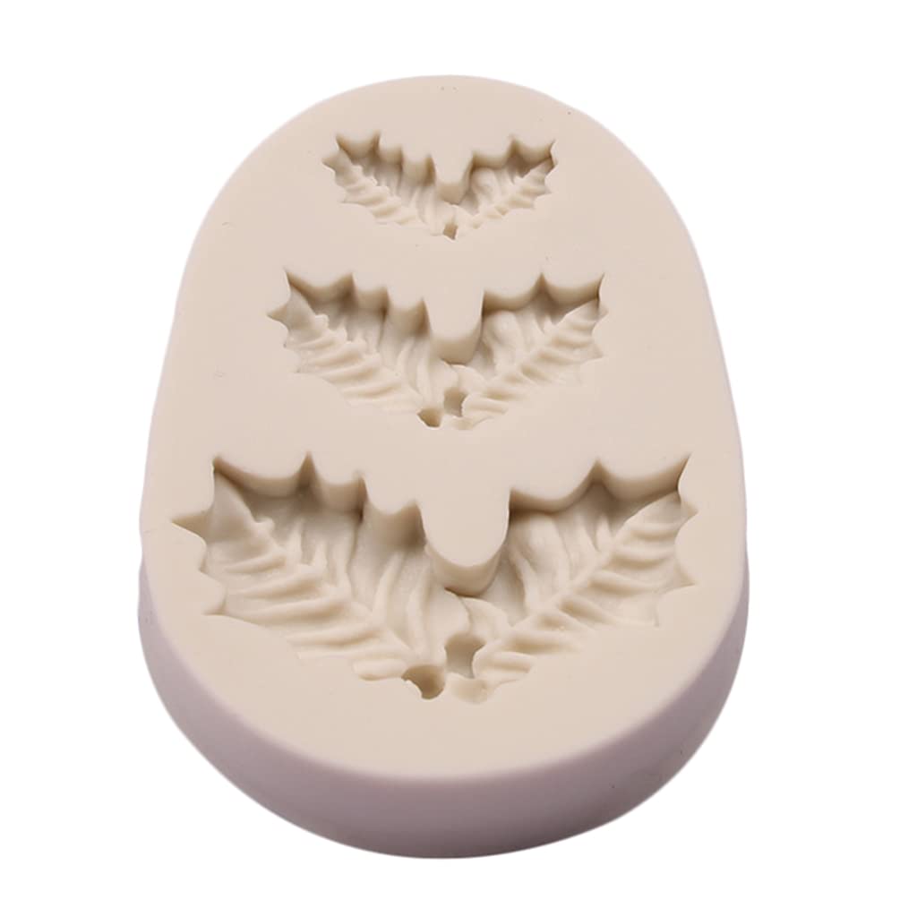 Elnwnnkc 3D Cartoon Bakeware Tools Sugarcraft Cake Mold Christmas Holly Gift Food-grade Silicone Cookie Cutter Silicone Cake Molds for Baking
