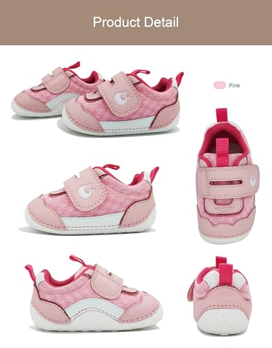 Baby Walking Shoes, Pink, Breathable Mesh, Hook and Loop Strap2