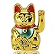 Jwthee Glückskatze mit Winkearm, chinesische Katze, solarbetrieben, süße Winkekatze, Glückskatze, niedliche Solar-Glückskatze, Reichtum, einladender Maneki Neko mit Winkearm, 5 Zoll (Gold)