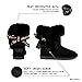 Juicy Couture Girls Winter Boots Warm Insulated Fashion Booties Mid Calf Outdoor Snow Boot for Toddler/Little Kid/Big Kid-King-Black-Size 5