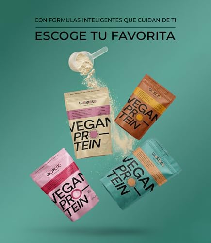 GLORIOSO Proteína Vegana Ecológica Sin Azúcar Ni Lactosa Sin Gluten con DigeZyme® Bajo en Carbohidratos Vegan Protein Powder Batido con Mezcla a Base de Guisantes Arroz y Calabaza Sabor Neutral 400g