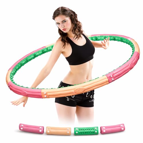 Extra Heavy Weighted Fitness Hoop for Adults, 3.1kg (6.8lb) for Maximum Fat Burning & Intense Core Workout, Cushioned Waist Slimming Exercise Ring, Adjustable & Quiet, Made in Korea