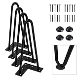 Orgerphy 10” Black Hairpin Furniture Legs(4PCS) | Heavy-Duty Hairpin Legs End Table Legs| with Screw