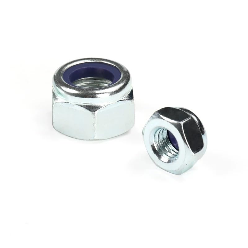Galvanized Steel DIN985 Nylon Insert Lock Nuts Hex Nylock Nuts M3M4 M5 M6 M8-M24 (100,M10)