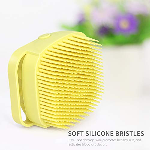 mewmewcat Escova de banho corporal com dispensador de xampu para mulheres. Cerdas de silicone macio,