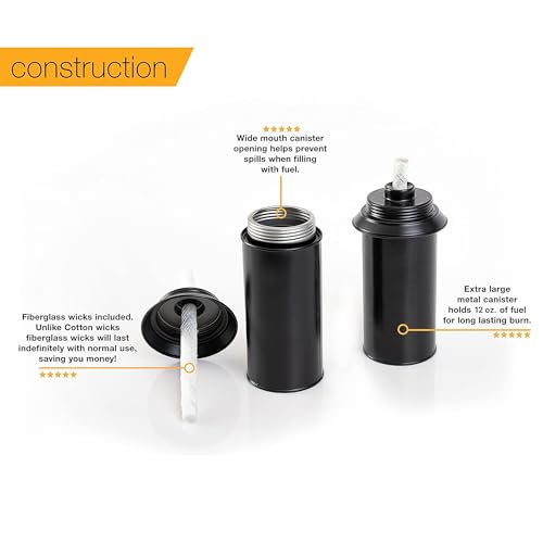 Torch Replacement Canisters (12 oz). Compatible with Tiki Torches. Easy Fill Opening. 4-Pack Standard Metal (Without Caps) - Image 8
