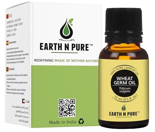 Image of Earth N Pure Wheat Germ Oil (Gehu Oil) Cold Pressed, Natural and Therapeutic Grade - 15 ml