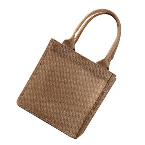FUNNETOYU Bolsa de Yute Pequeña Reutilizable con Asas Bolsa de de Yute Natural para Bodas y Fiestas Diseño Personalizable para DIY
