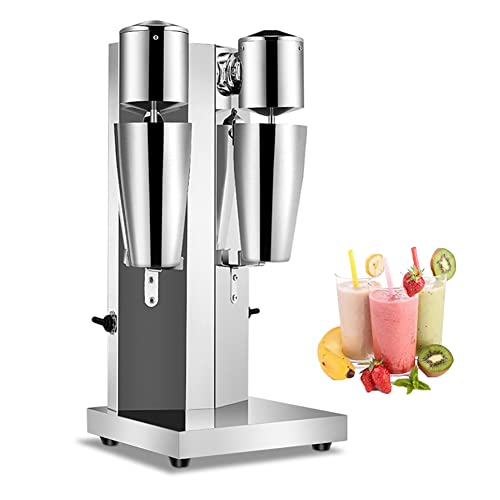 KIPEKE Máquina Comercial de Batidos de Leche, batidora de Batidos de Doble Cabeza de 560 W, batidora de Bebidas de Acero Inoxidable de 2 velocidades para Mezclar Batidos de cóctel/plátano/Fresa/café