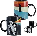Star Wars R2-D2 Color Changing Coffee Mug, 11oz - Rainbow Princess Leia Image Reveals with Heat - Ceramic - Officially Licensed - Movie Gift for Kids, Teens, Adults, Men, Women