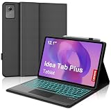 Occtingkind Cover con Tastiera per Lenovo Idea Tab Plus 12.1" (2025) & Tab K12 12.1" TB361FU/TB361ZU, Italiano, Con Retroilluminazione 7 Colori e Touchpad, Bluetooth, Fascia Penna