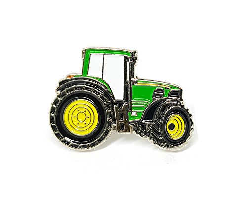 Shopiyal Brosche Bauernhof Traktor Grün Farmer Landwirtschaftsbau Metall Emaille Anstecker Brosche