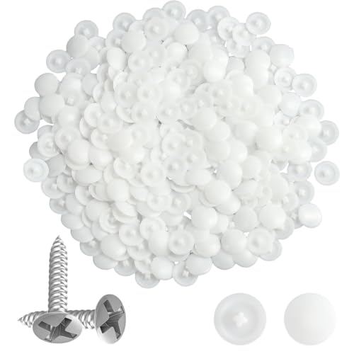 100 Pezzi Coprivite Tappi di Bianche Rotondi a Forma di Croce in Plastica, Tappi a Scatto per Viti er il Montaggio a Parete e come Decorazione per Cucina