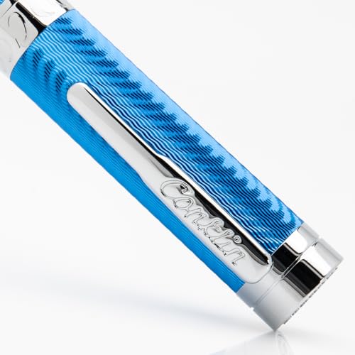 Bolígrafo de punta redonda Conklin Herringbone azul ideal para tu día a día 6