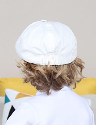 A&J Design Baby Newsboy Cap Toddler Christening Hats For Boys White 2-3T #TOP2