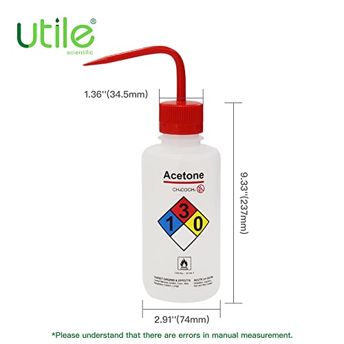 Utile 4Pcs Of Self-Venting Safety Wash Bottles Of Acetone, Vol.500Ml, Wide Mouth, Ldpe Material With Pp Material Closure, 5511.0171.4 #TOP3