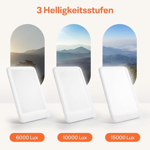 Top Life Lichttherapielampe 15.000 Lux, UV-freie Vollspektrum Tageslichtlampe, LED Sonnenlicht Lampe zur Steigerung von Stimmung & Konzentration, Ideal für Lichttherapie bei Lichtmangel und Müdigkeit