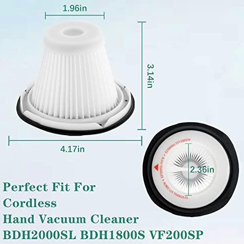 Replacement For Black & Decker Hand Vacuum Filter Compatible With Vf200Sp Bdh2000Sl/Bdh1800S Vacs, Replace Part # 90543043-01, 4 * Black Decker Vacuum Filters, 1 Cleaning Brush #TOP3