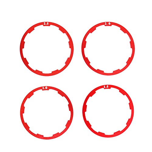 Xmomx Fahrrad Schwungrad Unterlegscheibe Abstandhalter Kassette Headset Dichtung Nabe Tretlager Fahrrad Radfahren Schwungrad Achse für MTB Rennrad 1mm 1.5mm 2mm 2.5mm (4 Stück) Rot Cover