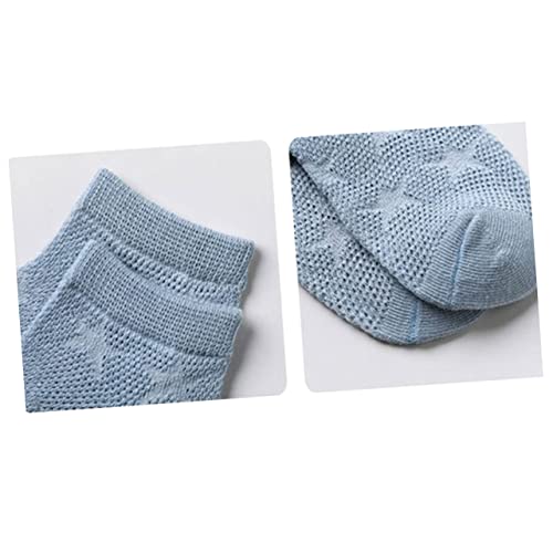 GALPADA 5pcs Boys and Girls Breathable Star Pattern Ankle Socks Thin Solid Boat Socks for Spring Comfortable Fits Ages Years4
