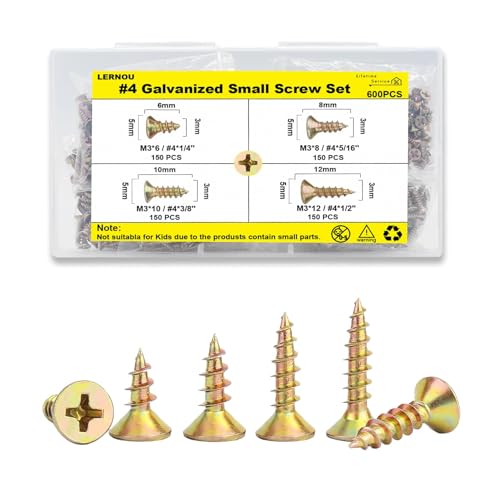 Vis à bois petites pièces à tête plate pour assembler vos modèles et réparer vos meubles