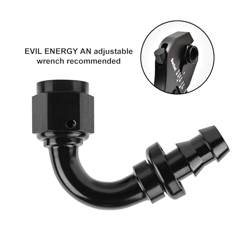 Image of EVIL ENERGY 12AN 120 Degree Push Lock Hose Fitting End Black