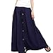 Produktbild Rock Damen A Line Elastische Taille Lässig Button Flare Voller Länge Langen Maxi