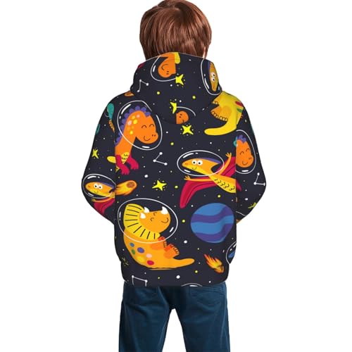 Dinosaurs in Space Kid Hoodies Boys Sweatshirts Girls Pullover with Pocket4